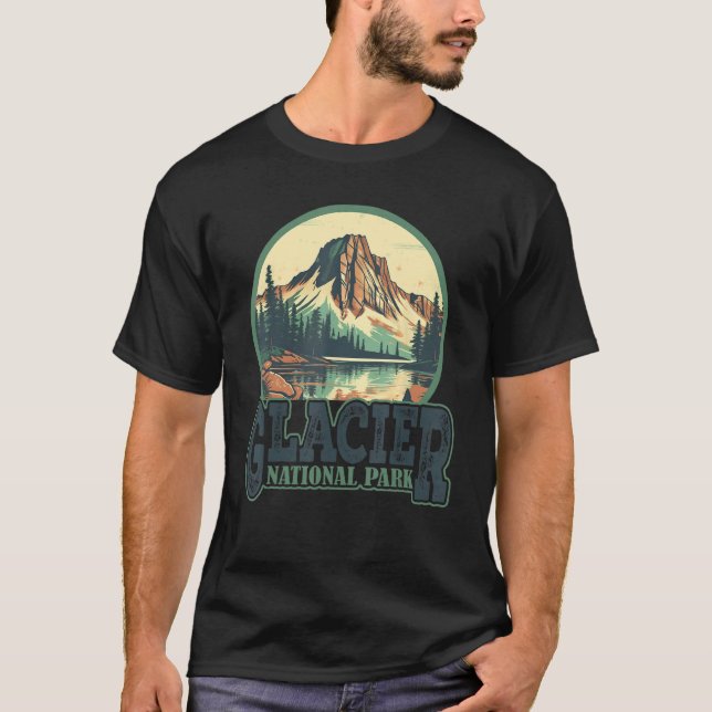 Camiseta Glacier Park Montana Exploring US Outdoor National (Frente)