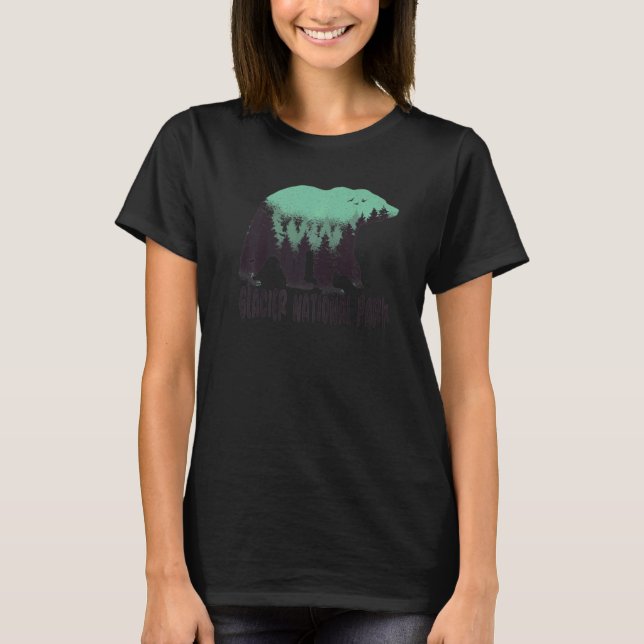 Camiseta Glacier U's National Park Bear Trees Montana Viage (Frente)