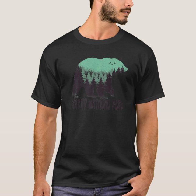 Camiseta Glacier U's National Park Bear Trees Montana Viage (Frente)