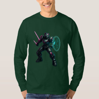 Camiseta Gladiador Cibernético – Guerreiro da Lâmina Neon