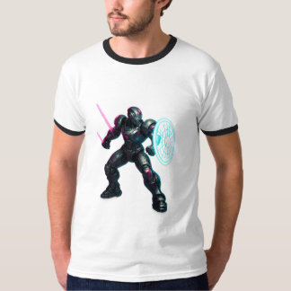 Camiseta Gladiador Cibernético – Guerreiro da Lâmina Neon