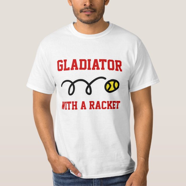 Camiseta Gladiador com um t-shirt do tênis da raquete (Frente)