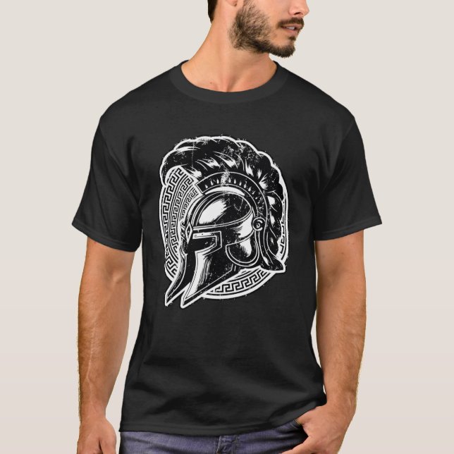 Camiseta Gladiator de Guerreiro de Helmet Spartan Workout 3 (Frente)