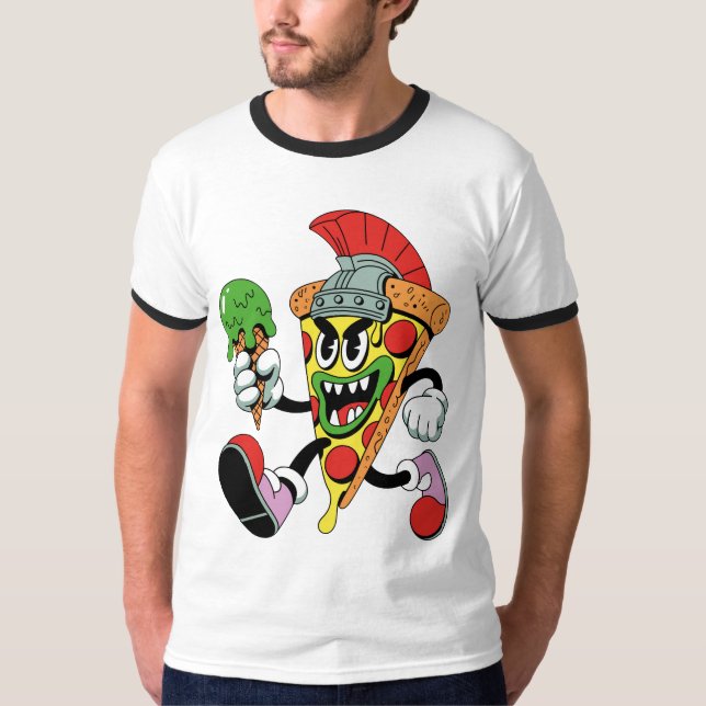 Camiseta Gladiator Pizza Slice do Brainrot Italiano (Frente)