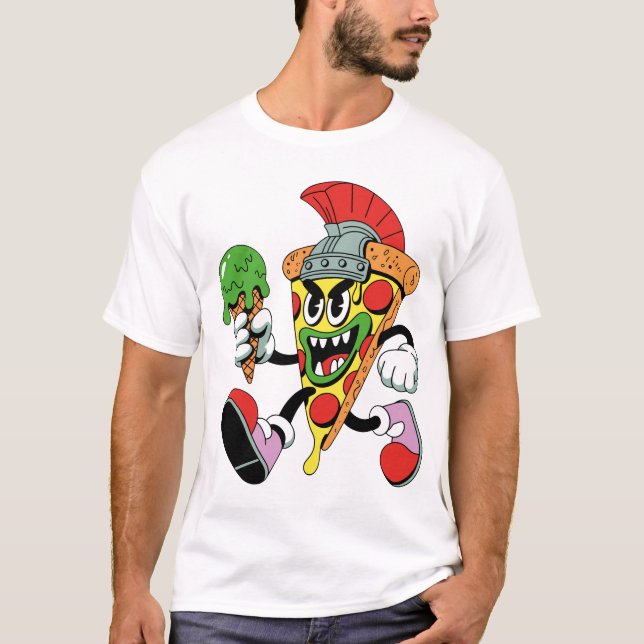 Camiseta Gladiator Pizza Slice do Brainrot Italiano (Frente)