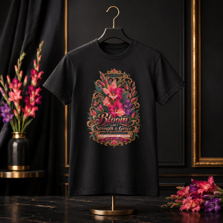 Camiseta Gladíolo Força Eterna Flor de Nascimento de Agosto