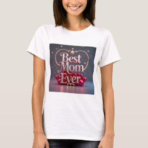 Camiseta Glam Bling Prata Dourada Melhor Mãe