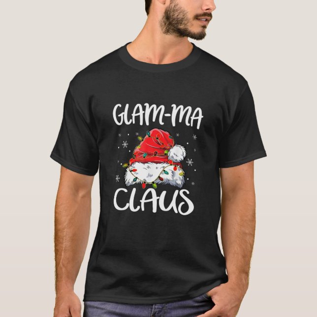 Camiseta Glam Mãe Claus Christmas Pajama Family Matando Xma (Frente)