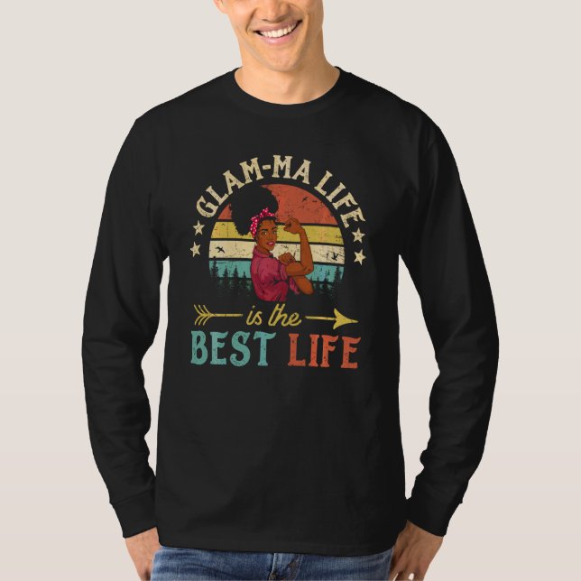 Camiseta Glam Mãe Life Is The Best Life African Women Black (Frente)