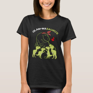 Camiseta Glam-Masaurus Glam-Mãe 4 Kids Dia de as mães Dinos