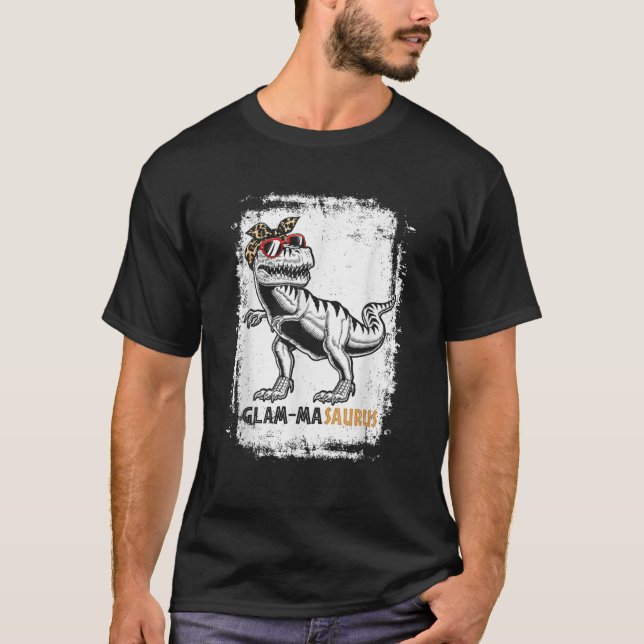 Camiseta Glam masaurus Rex Avó Dinossauro T Rex Glam mães S (Frente)