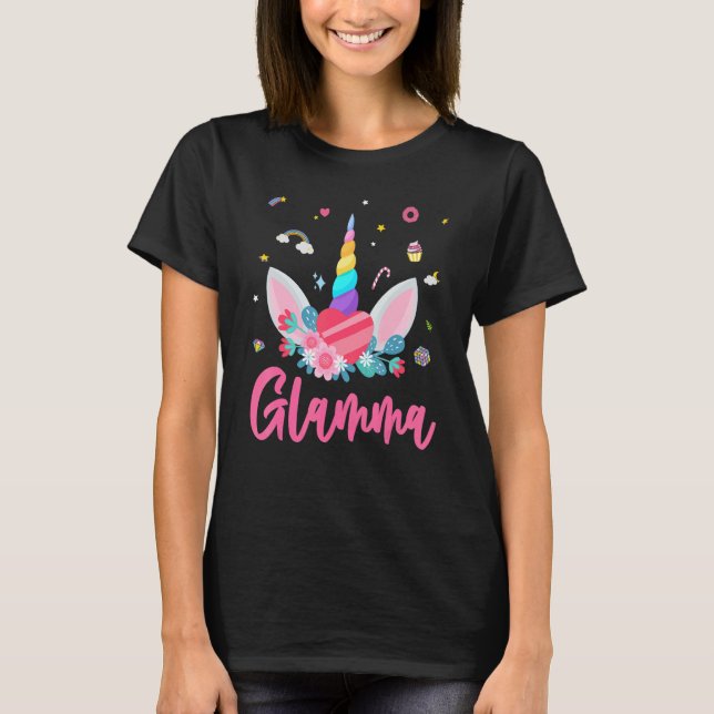 Camiseta Glamma Da Garota De Aniversário Do Tema Magia Un (Frente)