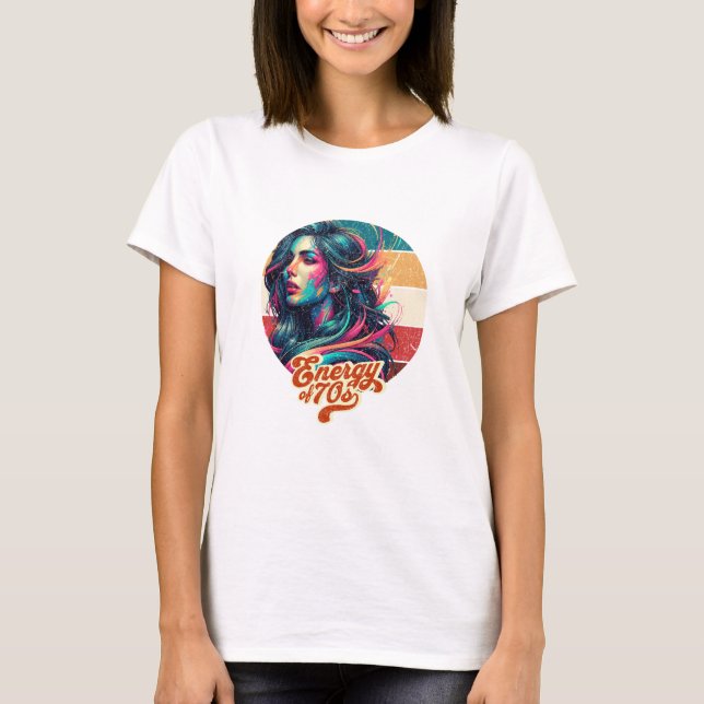 Camiseta Glamor retrô fluente (Frente)