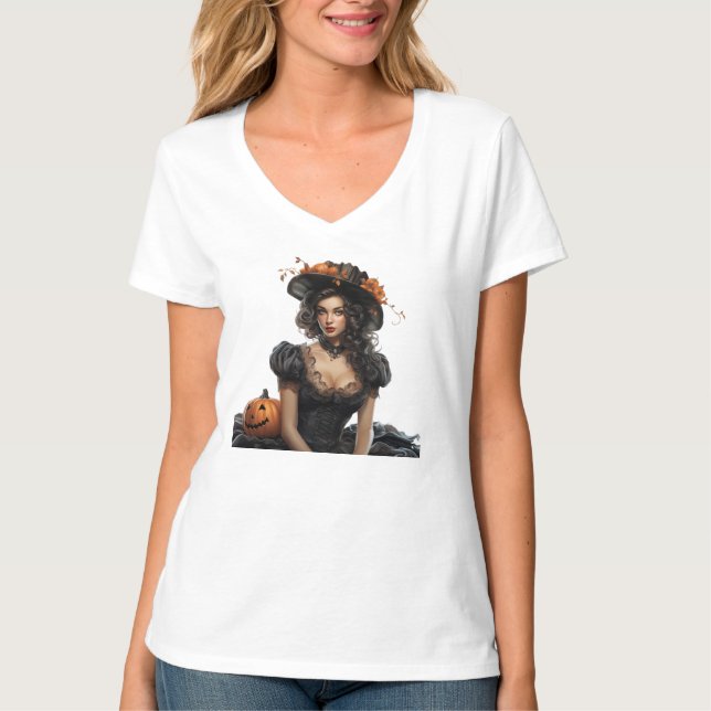 CAMISETA GLAMOROUS HALLOWEEN PIN UP GIRL (Frente)