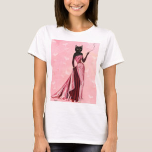Camiseta Glamour Cat em rosa
