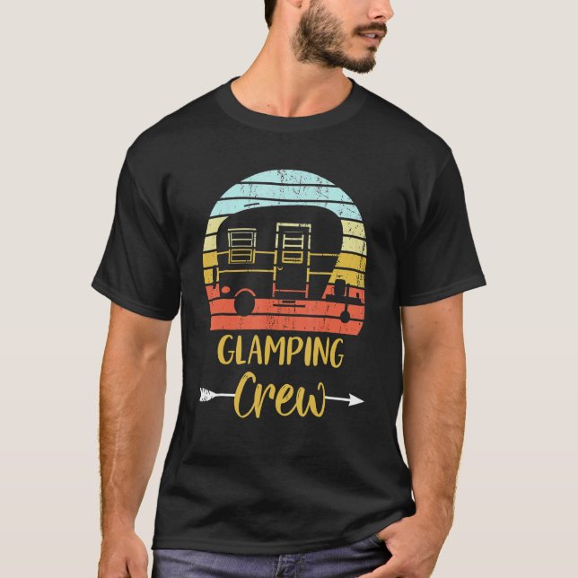 Camiseta Glamping Crew  Matching Family Girls Camping Trip (Frente)