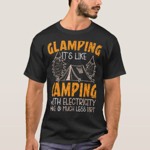 Camiseta Glamping É Como Acampamento Com Camper Elétrico