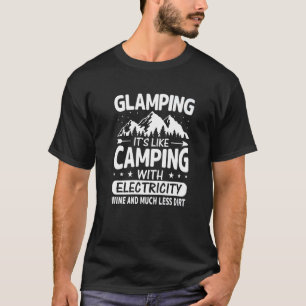 Camiseta Glamping É Como Acampar com Eletricidade Vinho L