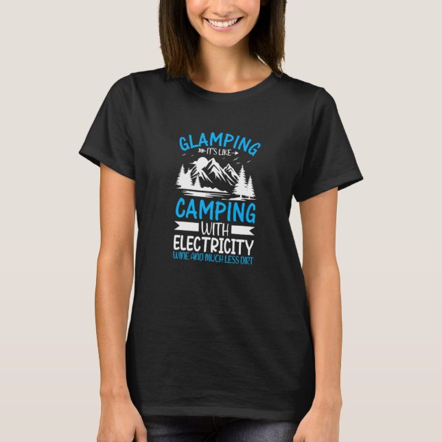 Camiseta Glamping It's Like Camping with Electricity Wine L (Frente)
