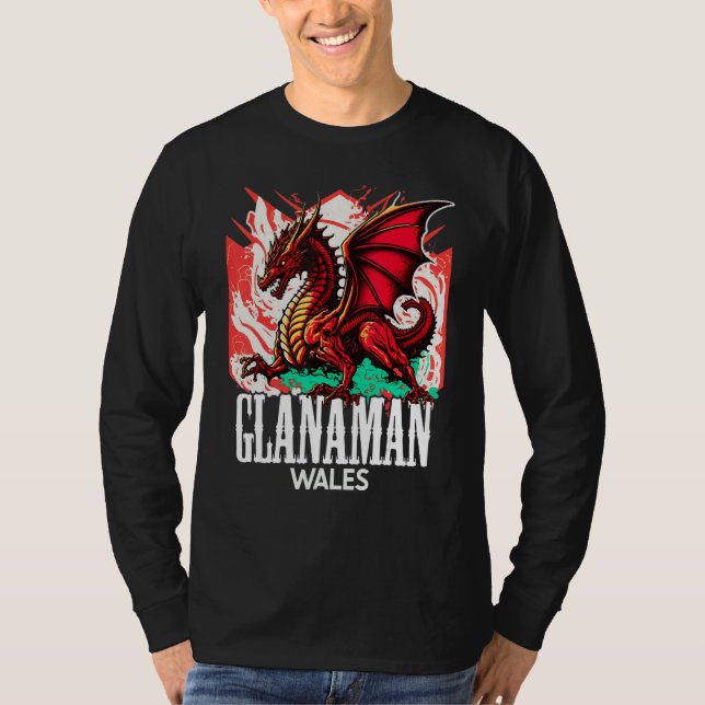 Camiseta Glanaman Wales Welsh Flag Y Ddraig Goch Dragon (Frente)