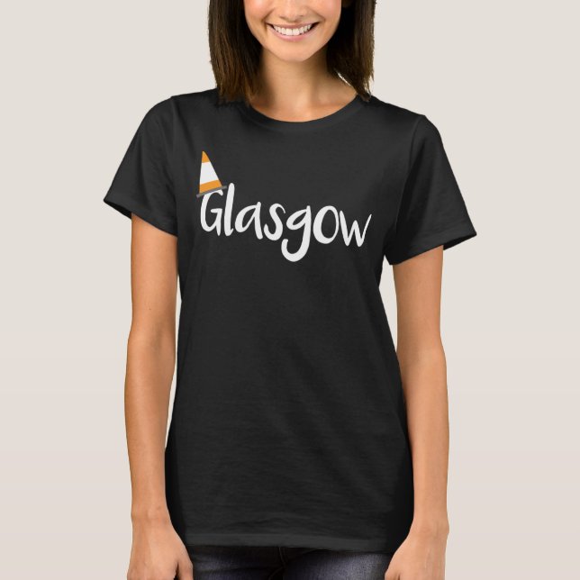 Camiseta Glasgow Scotland Orange Traffic Cone Hat (Frente)
