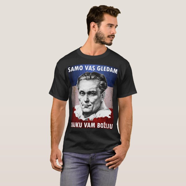 Camiseta Gledam do vaso de Josip Broz Tito - de Samo, boziu (Frente Completa)