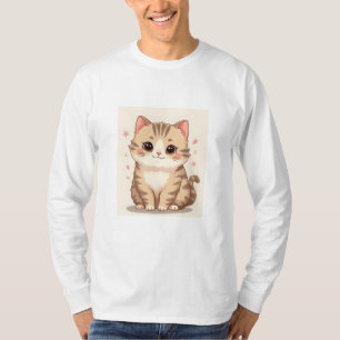 Camiseta Gleeful Cat: Bela Arte Kawaii Kitten para Qualquer