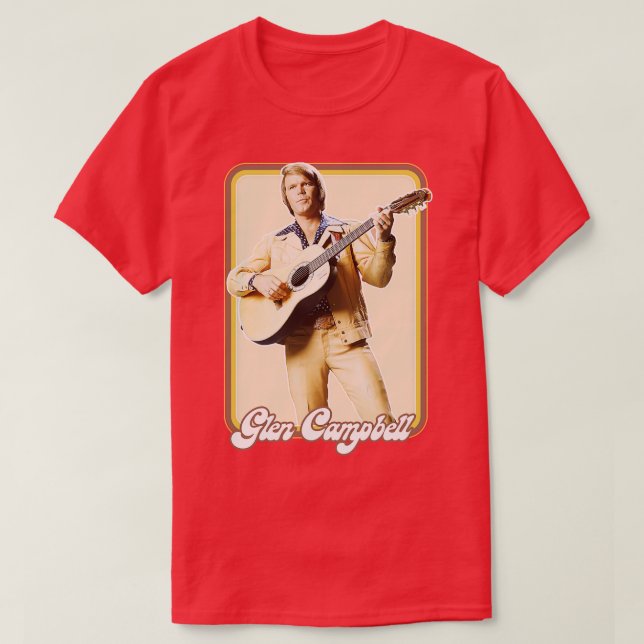 Camiseta Glen Campbell Retro Estilo 70s Design do Ventilado (Frente do Design)