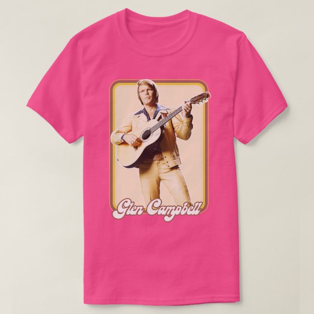 Camiseta Glen Campbell Retro Estilo 70s Design do Ventilado (Frente do Design)