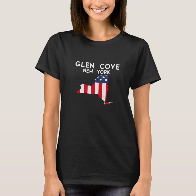 Camiseta Glen Cove New York EUA State America Viagem New Yo (Frente)