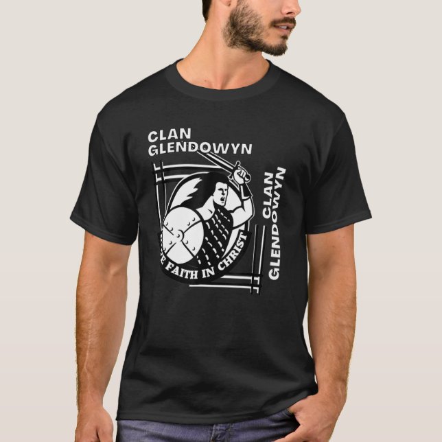 Camiseta Glendowyn Clan Gaelic Motto Swordsman (Frente)