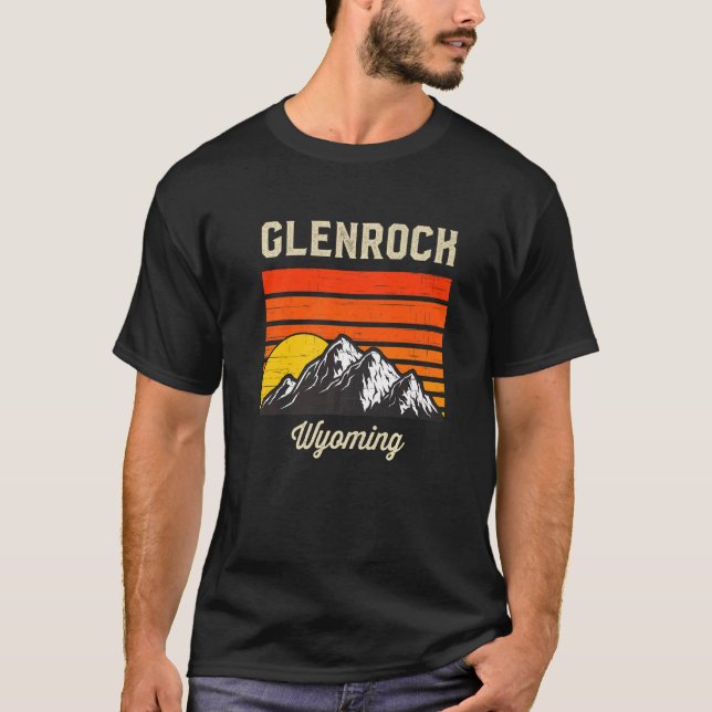 Camiseta Glenrock Wyoming Retro City State Usa (Frente)