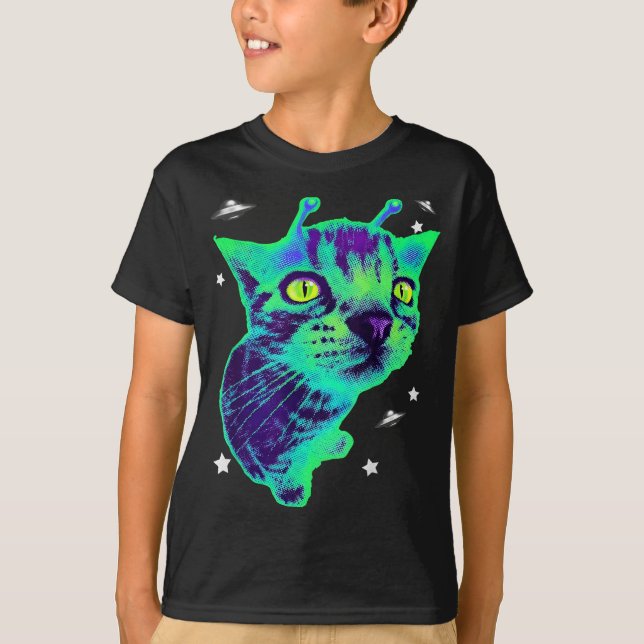 Camiseta Glerp Glorp Funny Alien Cat Meme Gnarp Cat Silly A (Frente)