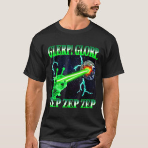 Camiseta Glerp Glorp Gato Alien Divertido Meme Gnarp Gato T