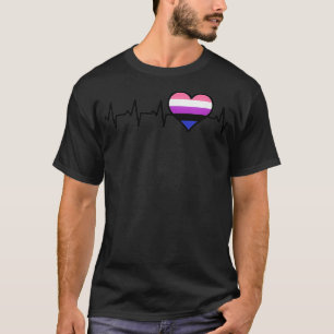 Camiseta Glicor Batimento Cardíaco Sexo Queer Fluido Não bi
