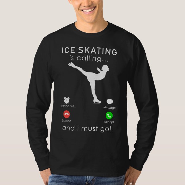 Camiseta Glide em Diversão: Ice Skating está chamando e eu  (Frente)