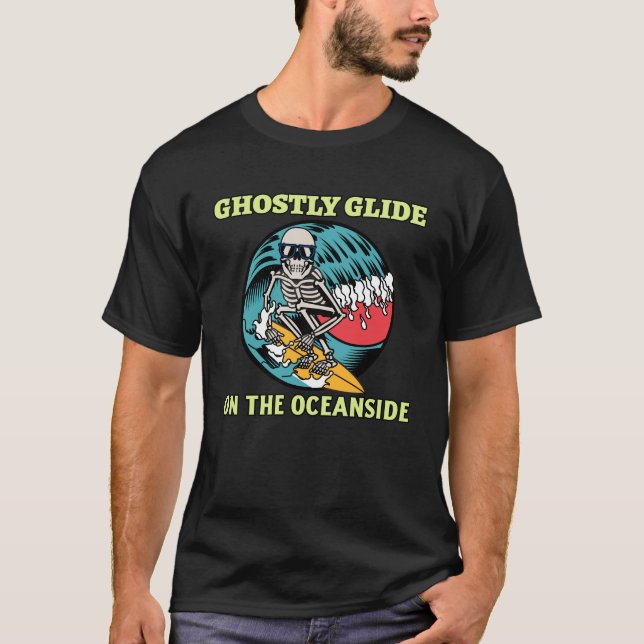 Camiseta Glide Fantasma No Crânio Do Oceanside Surfing (Frente)