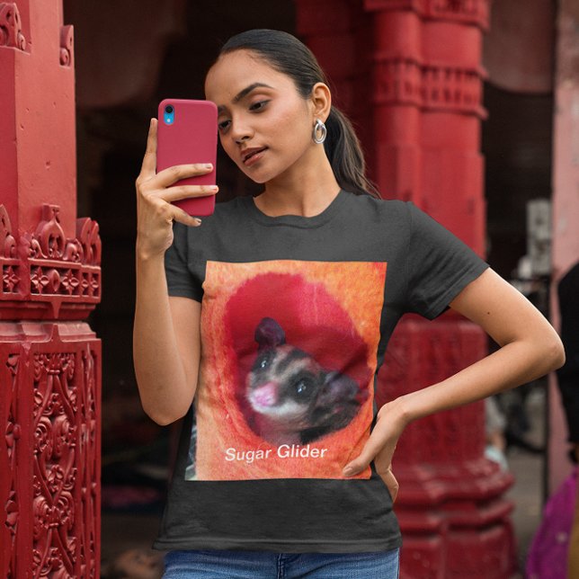 Camiseta Glider de Açúcar na Cama Laranja (Sugar Glider in Orange Hanging Bed Womens T-Shirt)