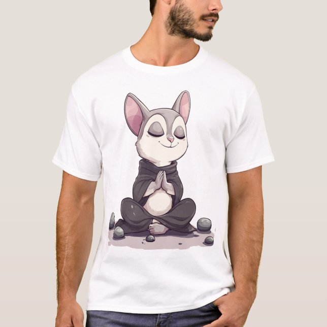 Camiseta Glider de Açúcar Relaxado em Meditação com Ervilha (Frente)