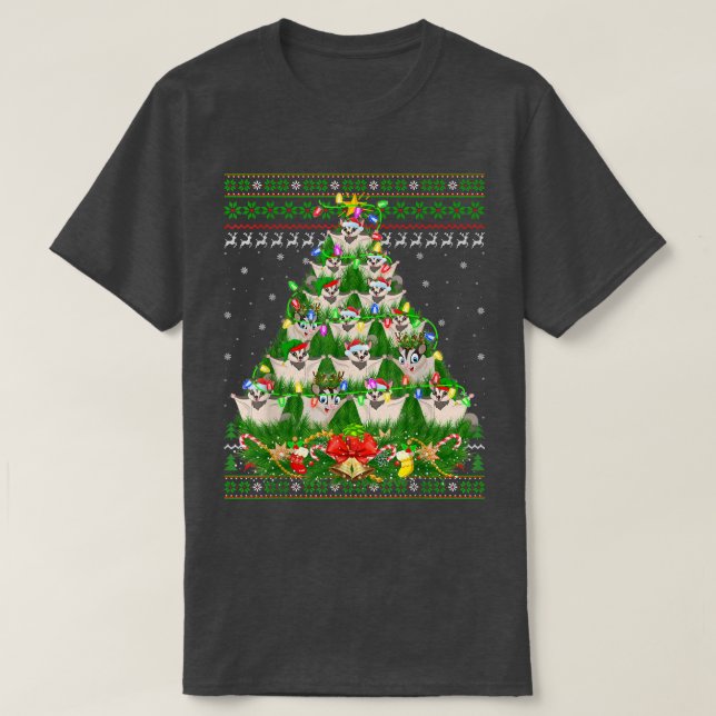 Camiseta Glider De Açúcar Xmas Lighting Tree Sugar Glútea F (Frente do Design)