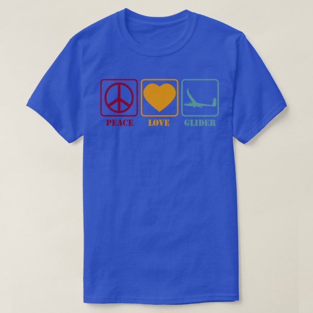 Camiseta Glider Soaring Gliding Peace Love Retro Gift Idea (Frente do Design)