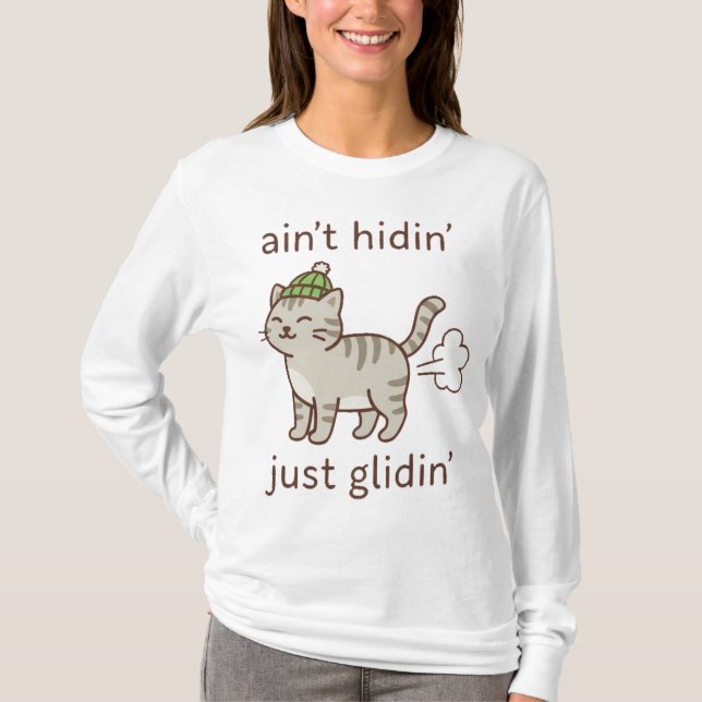 Camiseta Glidin' Cat in Cozy Beanie (Frente)