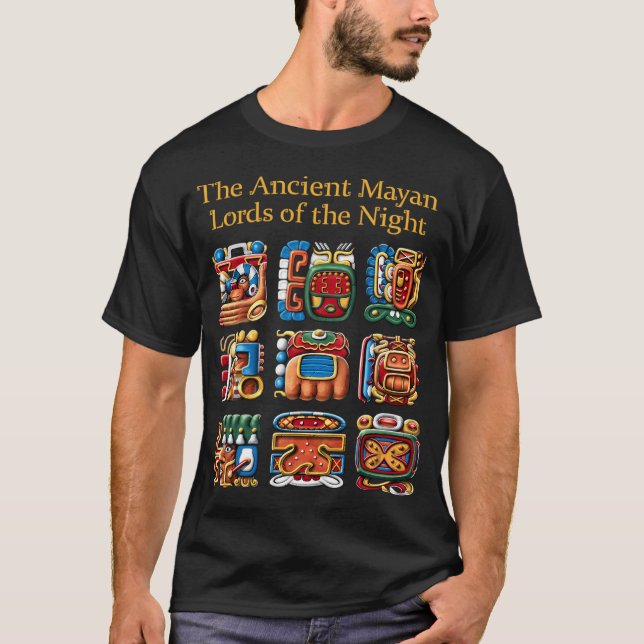 Camiseta Glifos Maias Antigos (Frente)