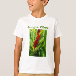 Camiseta Glistening Red Ginger Flower and Rain-Kissed Leave