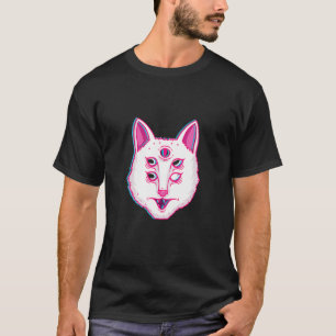 Camiseta Glitch Cat Luminous Cat With Eyes