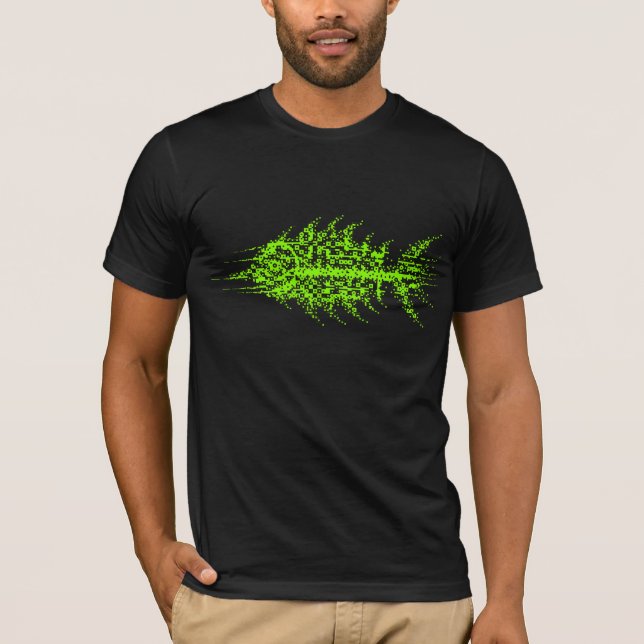Camiseta Glitch Pixel Code Fish  (Frente)