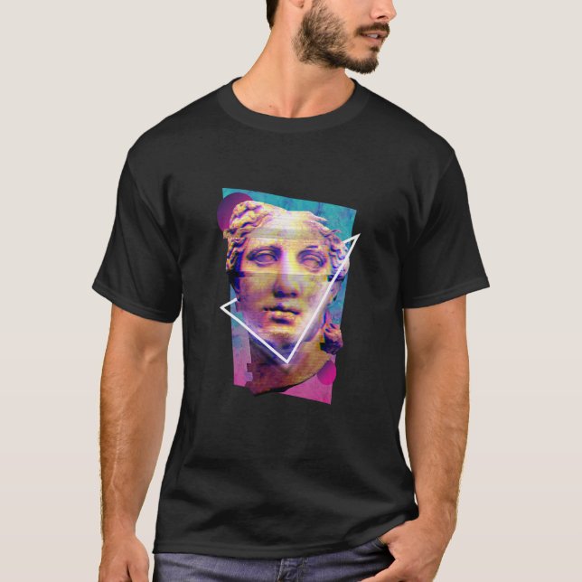 Camiseta Glitch Venus Statue Vaporwave Aesthetic Japan Desi (Frente)