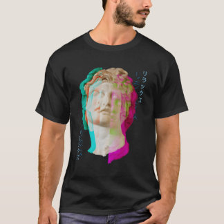 Camiseta Glitt Grécia Statu Wave Synthwave Aesth