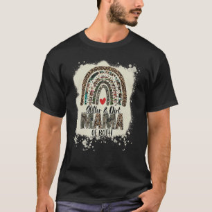 Camiseta Glitter & Dirt Mama De Ambos Leopardo Camo Rainbow