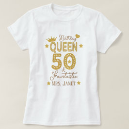 Camiseta Glitter Dourado personalizado 50º aniversário da R